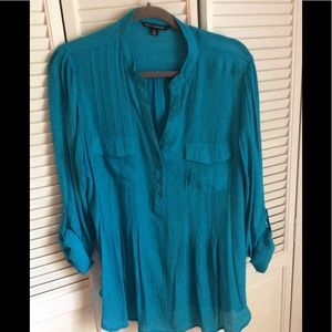 Zac & Rachel teal blue tunic top
